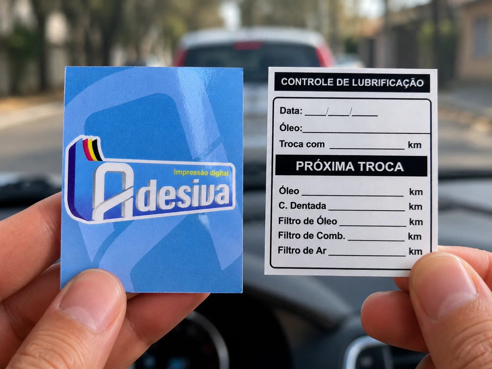 Etiqueta para Troca de Óleo